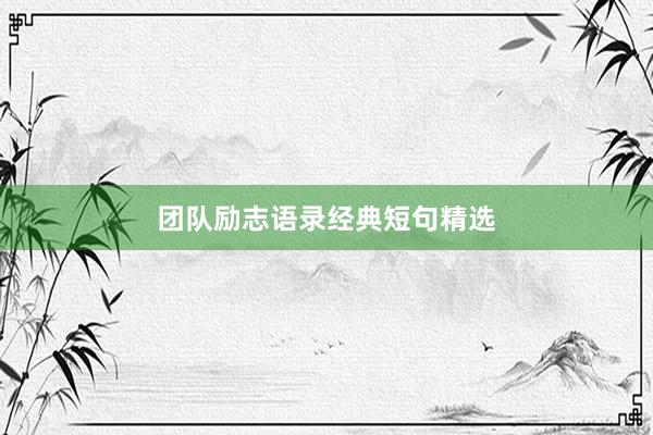 团队励志语录经典短句精选